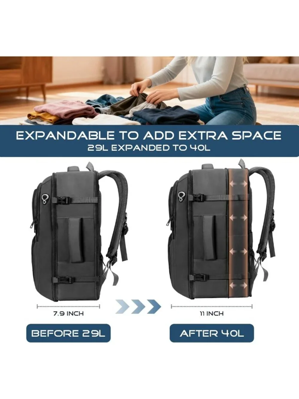 TSA-Approved Travel Backpack for Men, Stylish Carry-On Bag for Flights